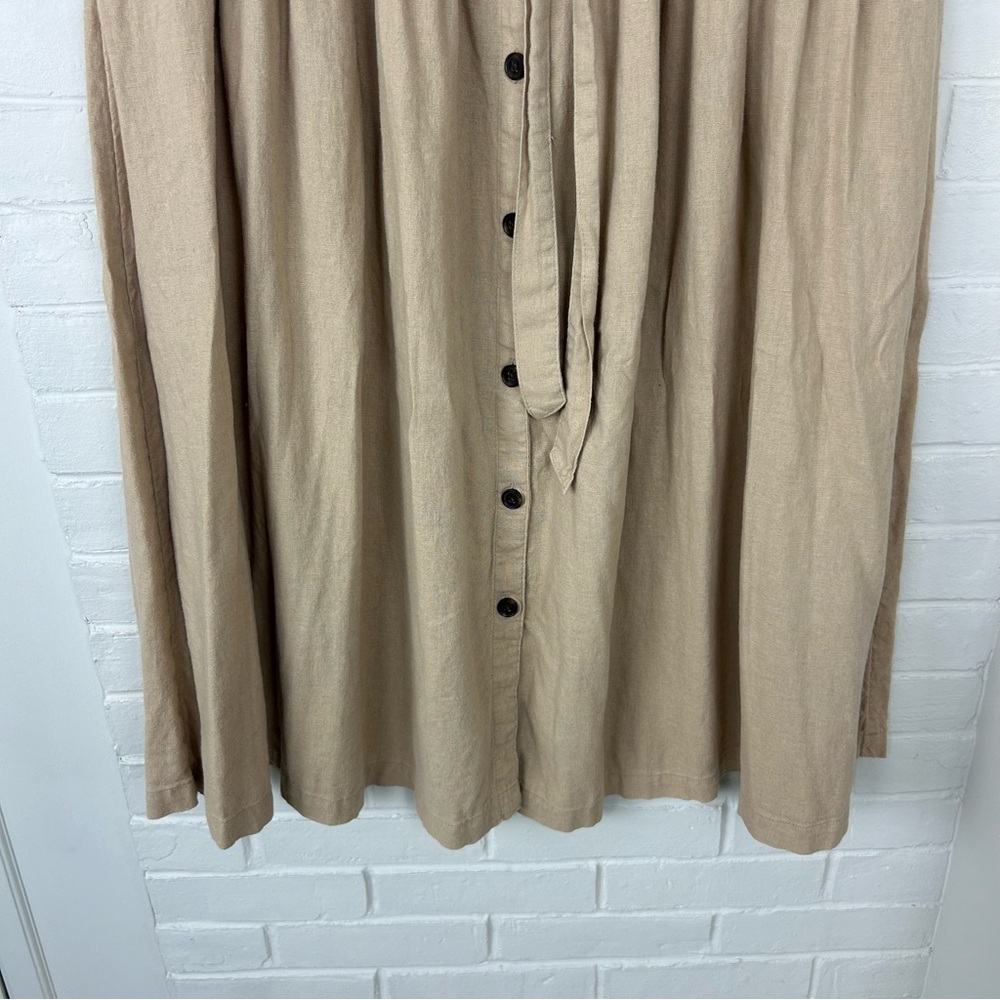 Universal Thread Tan Button Front Linen Blend Ski… - image 5